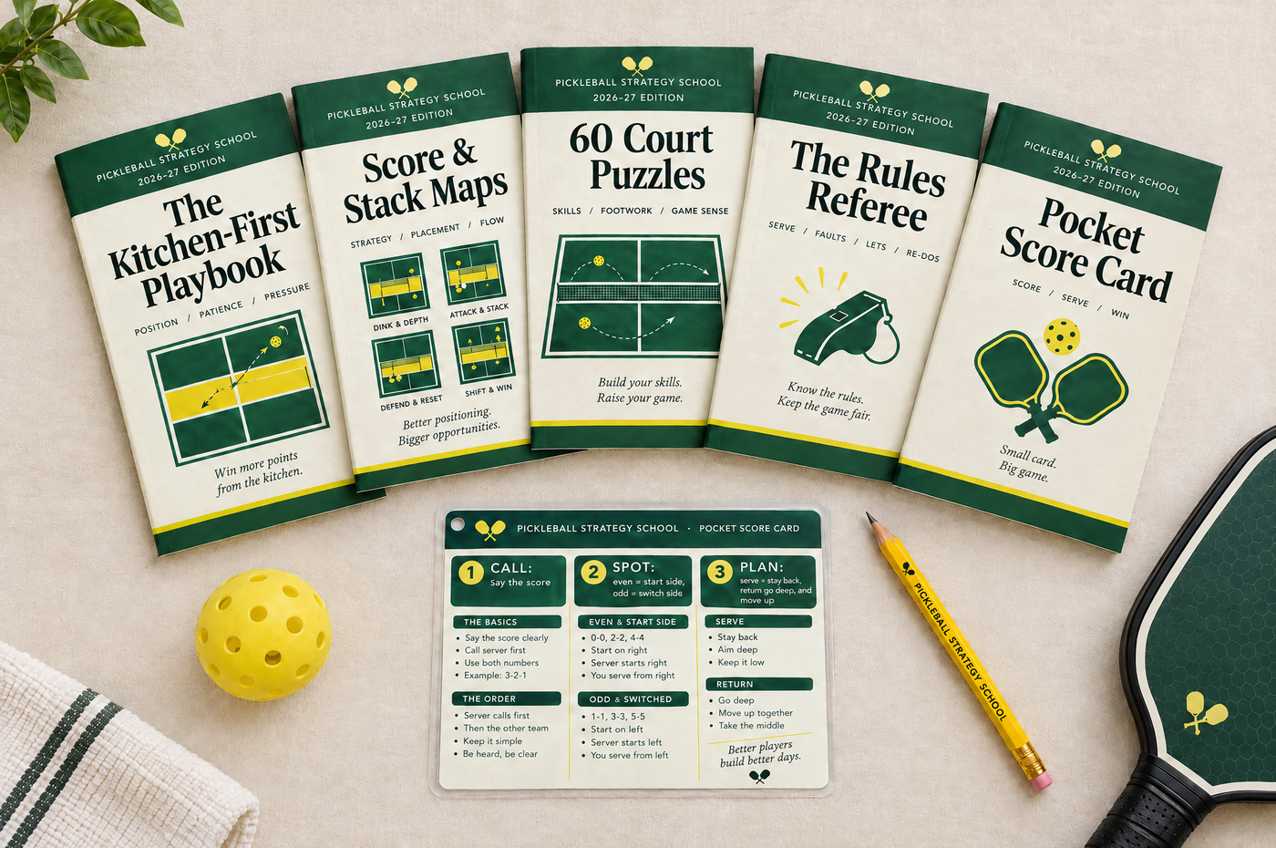 All five guides and the Pocket Score Card